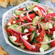 A fun salad for July 4th, or any meal where you want fresh ingredients.